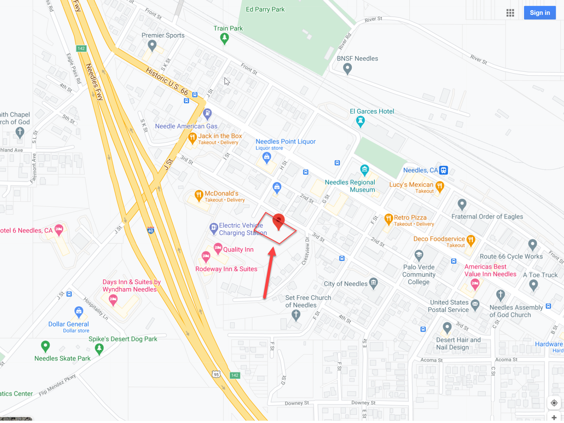 VACANT LAND in the center of NEEDLES CA GREAT COMMERCIAL lot 0.73