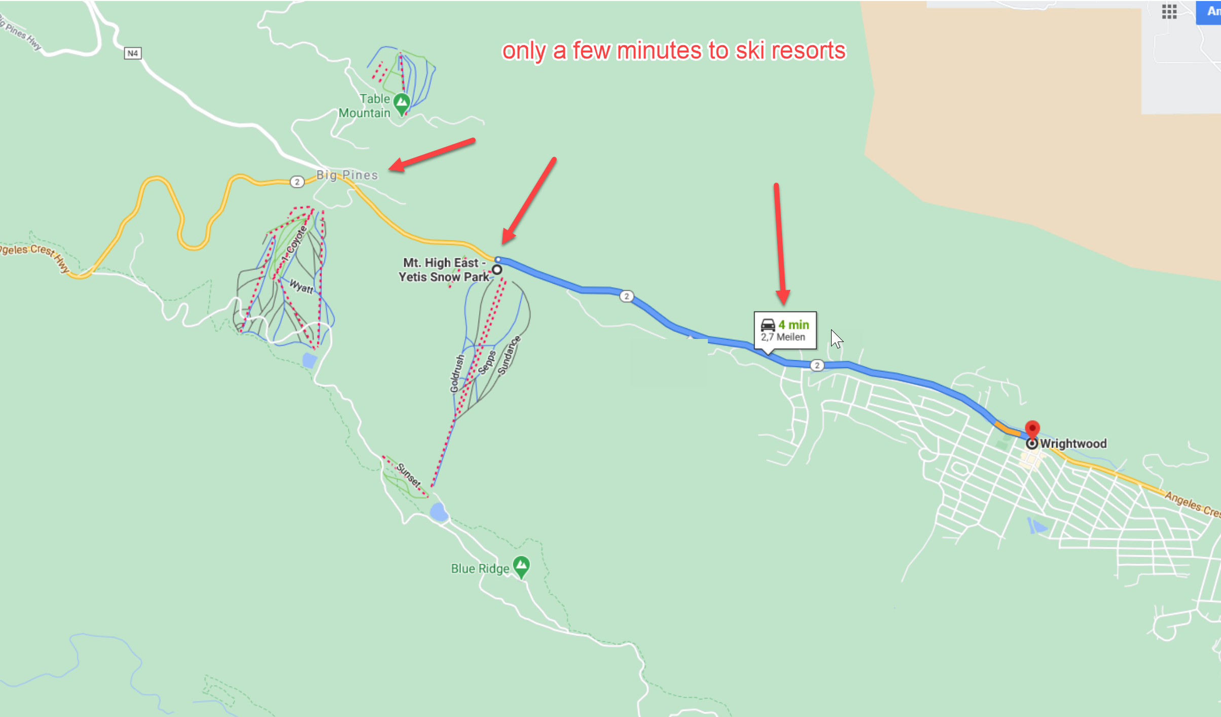 Short distance to skiresort